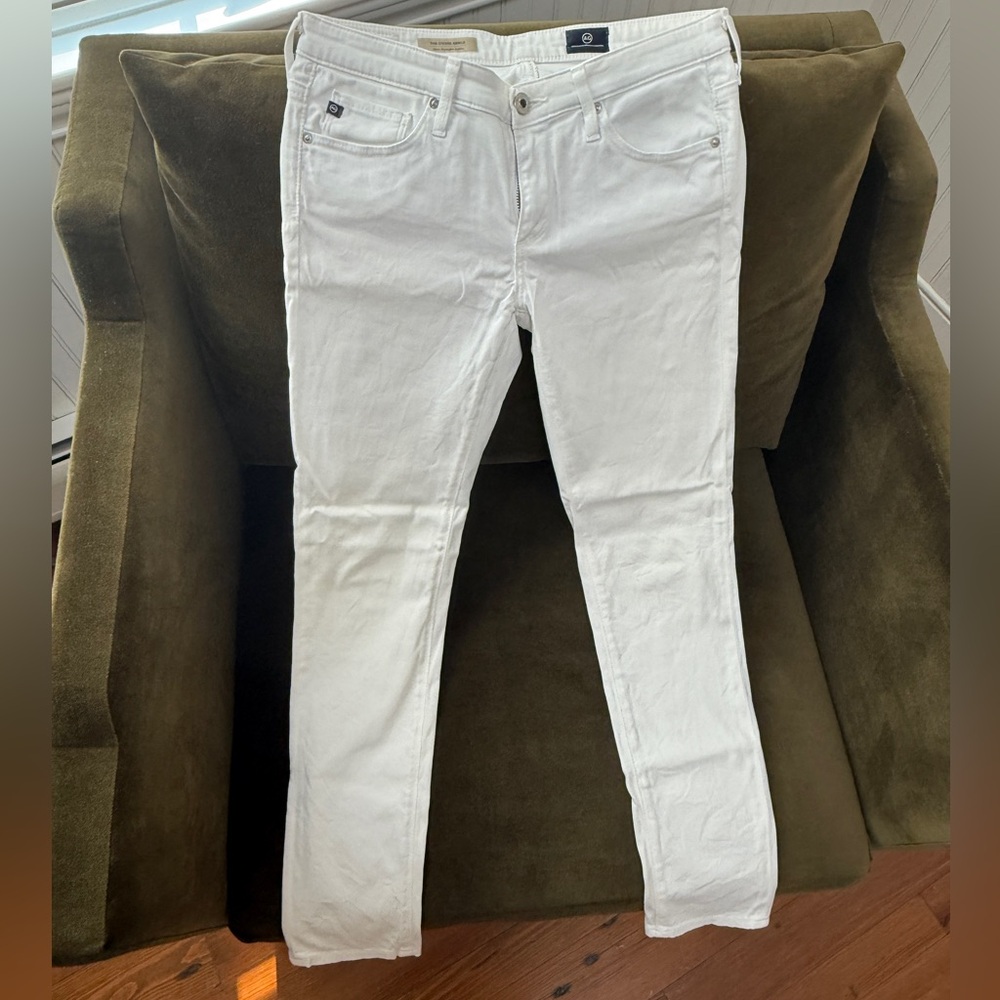 AG Adriano Goldschmied Women's Straight Leg White Jeans
